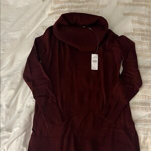 LOFT Women's Deep Red Cowl Neck Sweater